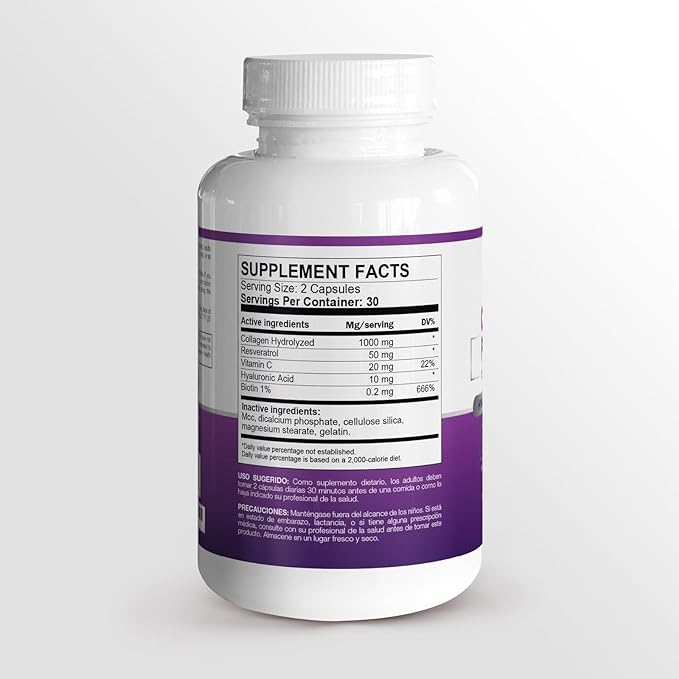 Collagen Peptide Capsules with Hyaluronic Acid, 60 Count 2)
