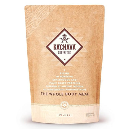 Ka’Chava All-In-One Nutrition Shake Blend, Vanilla, 85+ Superfoods, 26g Vitamins 25g Plant-Based 2lb
