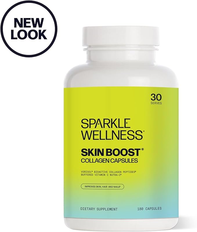 Sparkle Skin Boost Collagen Capsules 2-Pack (180 Pills 30 Days 2500mg Verisol