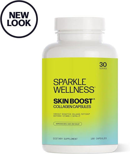 Sparkle Skin Boost Collagen Capsules 2-Pack (180 Pills 30 Days 2500mg Verisol