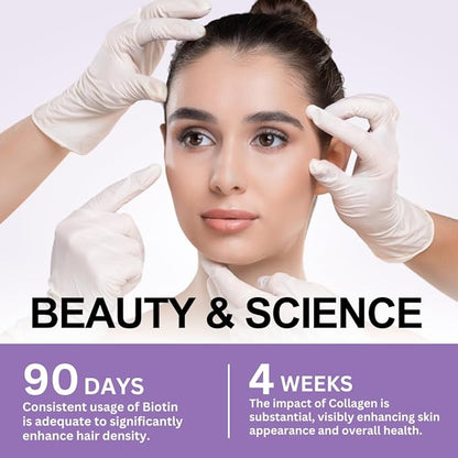 Biotin with Hyaluronic Acid, Collagen and 25000 mcg B1, B2, B2, B3, B3, B6, B6, B7 B7 Complex 60 Capsules
