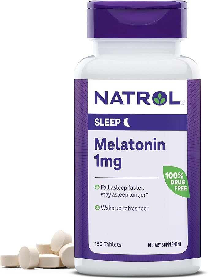 Natrol, Melatonin Tablets Helps You Fall 100 Vegetarian 1mg, 180 180 Count