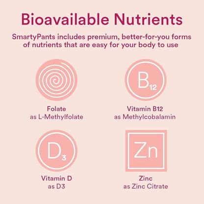 SmartyPants Women's Multivitamin Gummies: Omega 3 CoQ10, Vitamin D3, C, B12, B6, B6, Vitamin 120 Count (20 Day