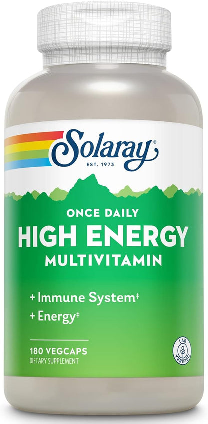 SOLARAY Once Daily High Energy Multivitamin, 180 Servings, 180 VegCaps