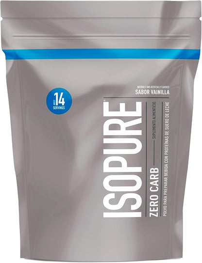 Isopure Zero Carb 100% Pure Whey Isolate Protein Powder, Lactose Free, Gluten Free, With Vitamins, Creamy Vanilla, 25g Protein Per Serving, 1 Lb, 15 Servings