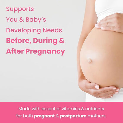 Prenatal Vitamin Gummies with DHA 3, Methylfolate, D3, Pregnancy 120 Count