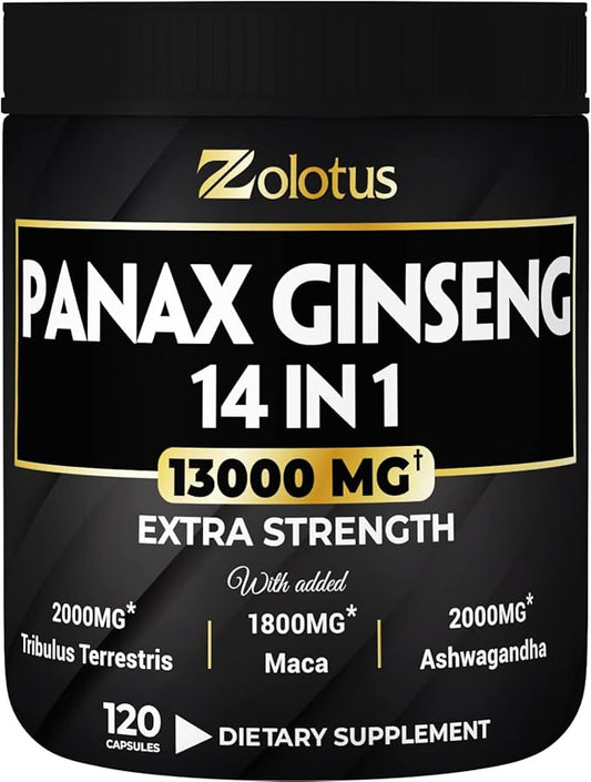 Premium Panax Ginseng 14 in 1, 13X Potency, 120 Capsules