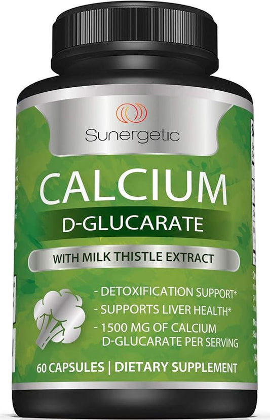 Sunergetic Premium Calcium D-Glucarate Supplement 500mg of 60 Capsules