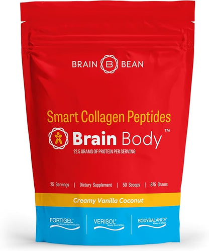 Brain Body Collagen Peptides Powder 25 Servings 875 Grams