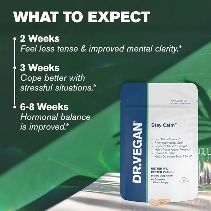 DR.VEGAN Stay Calm Stress Relief Supplement, 60 Supplements