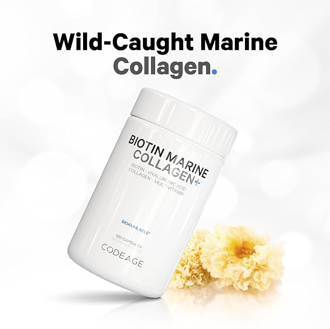 Codeage Marine Collagen Peptides – Hydrolyzed 10,000mcg Biotin 120 capsules