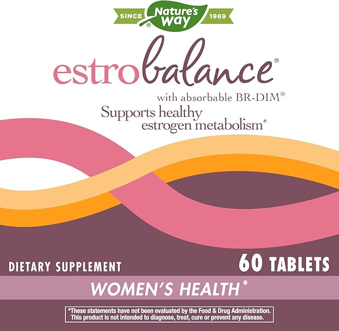Nature's Way Estrobalance, Absorbable BR-DIM, Supports Healthy Estrogen Metabolism*, Vegan, Gluten Free, 60 Tablets (Packaging May Vary)