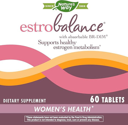 Nature's Way Estrobalance, Absorbable BR-DIM, Supports Healthy Estrogen Metabolism*, Vegan, Gluten Free, 60 Tablets (Packaging May Vary)