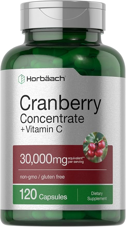 Horbäach Cranberry Concentrate Extract Pills + 30,000mg | 120 Capsules