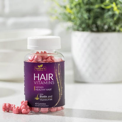 Hair Vitamins Gummies with Biotin 5000 60 Gummy