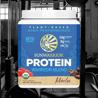 Sunwarrior Vegan Organic Protein Powder Plant-Based | BCAA Amino Acids Hemp Seed Soy Free Dairy Free Gluten Free Synthetic Free Non-GMO | Mocha 15 Servings | Warrior Blend