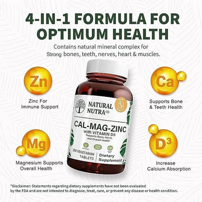 Natural Nutra Calcium Magnesium Zinc Supplement D3 for 250 Count 2)