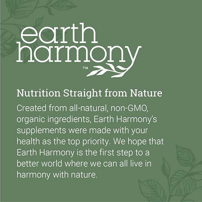Earth Harmony Calcium D-Glucarate 1200mg 500mg - 120 Capsules (2-Month Supply)