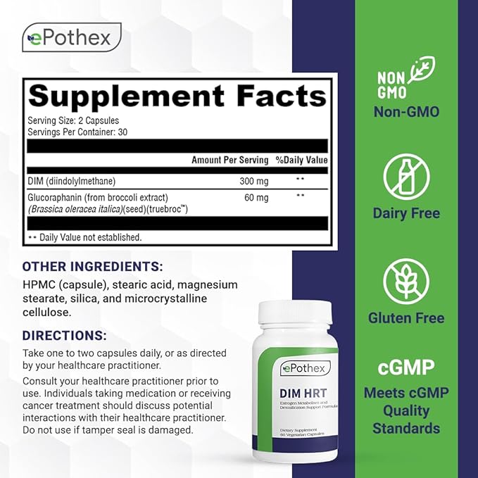 DIM HRT - Estrogen Metabolism + 60 Capsules