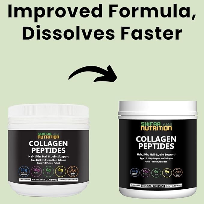 Halal & Grass-Fed Hydrolyzed Collagen Peptides 1 Lb. (16 Oz)