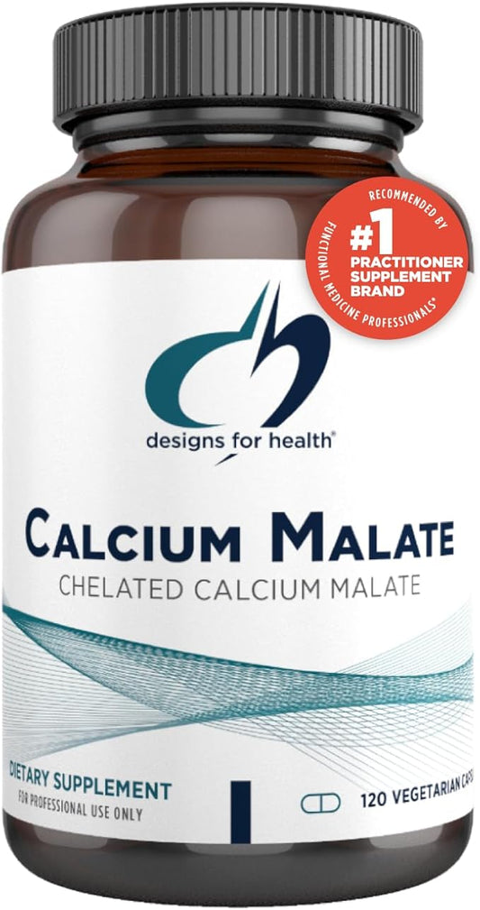 Designs for Health Calcium Malate 500mg Calcium (D3) Bone (120 Capsules)