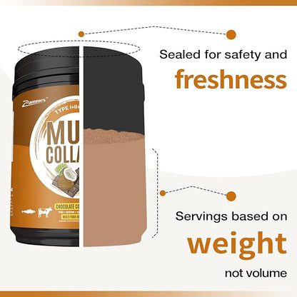 Zammex Multi Collagen Peptides Powder, Type 41 Servings, 1LB