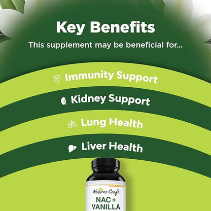 NAC Supplement N-Acetyl Cysteine with Vanilla 600mg Amino