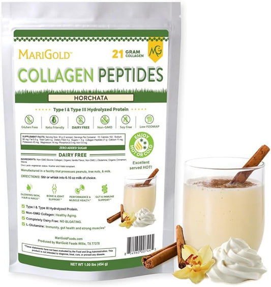 MariGold Grass-fed Collagen Peptides Protein 1LB - 100% Pure,