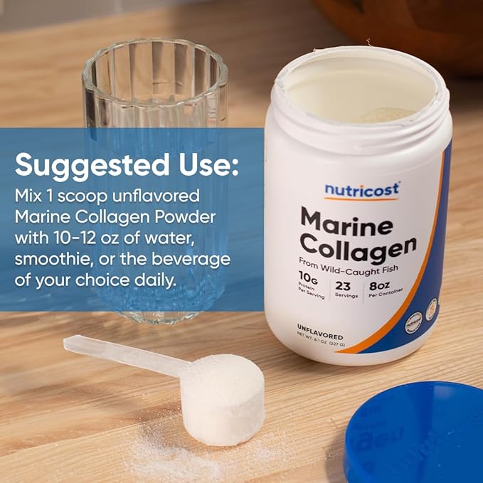 Nutricost Marine Collagen Powder Wild Caught (8 oz) 23 Servings, 10 G