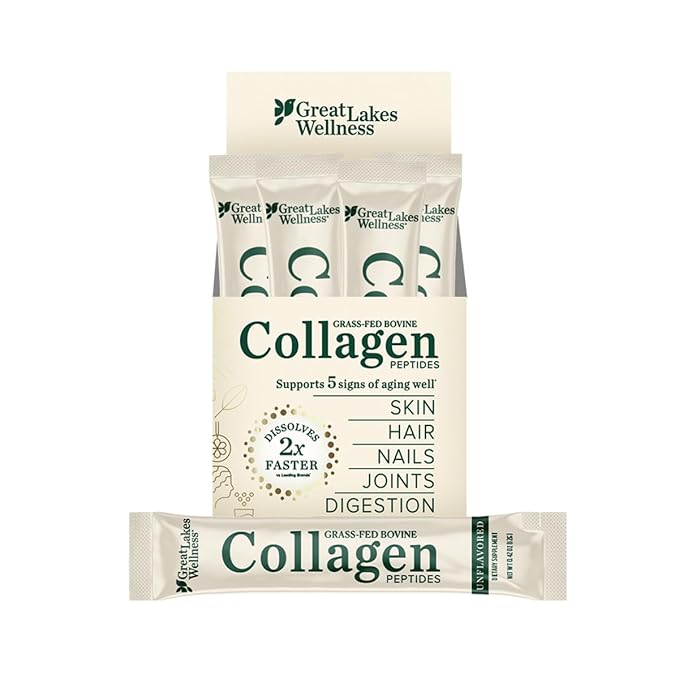 Great Lakes Wellness Collagen Peptides Powder 20 Sticks