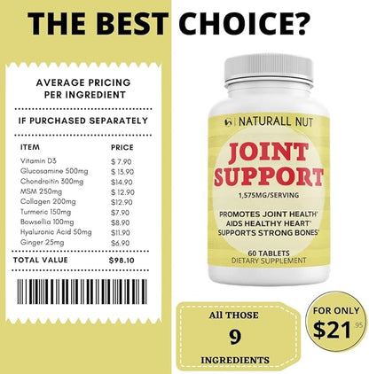High Potency Joint Support Formulation, Antioxidant 60 Tablets