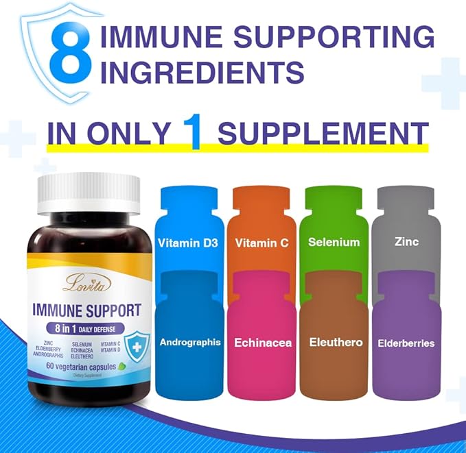 Lovita Immune Support 8 in 1, 60 Vegetarian