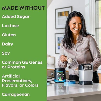 Orgain Keto Collagen Protein Powder, Vanilla 10g Grass 5g MCT 0.88lb
