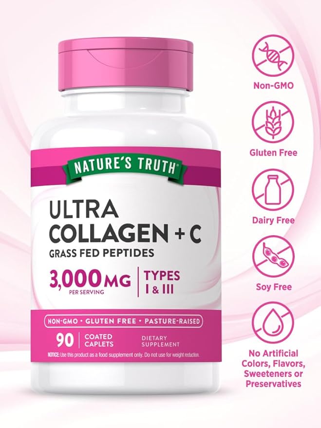 Nature's Truth Collagen Peptides 90 Caplets 1 and 3 with