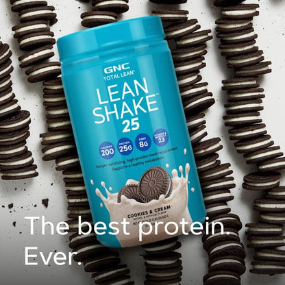GNC Total Lean Shake 25 Protein Powder | 25g High-Protein Meal Replacement Shake | Cookies and Cream | 16 Servings
