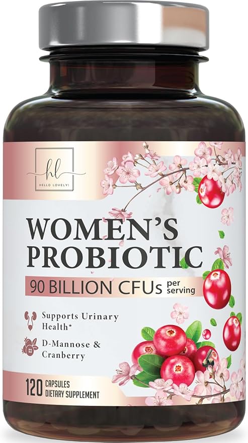 Probiotics for Women 90 Billion CFU, 16 Probiotic Strains with Cranberry, D-Mannose & Prebiotics, for Feminine PH Balance, Vaginal Odor & Digestive Health, Immune Support, Shelf Stable - 120 Capsules