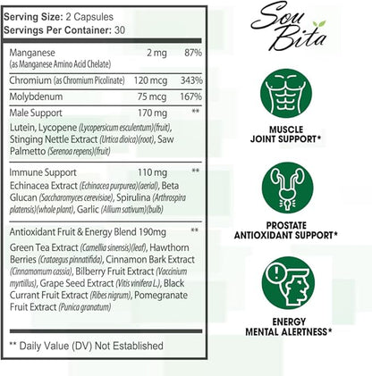 Mens Multivitamin - Daily Multi Vitamins B12, C,