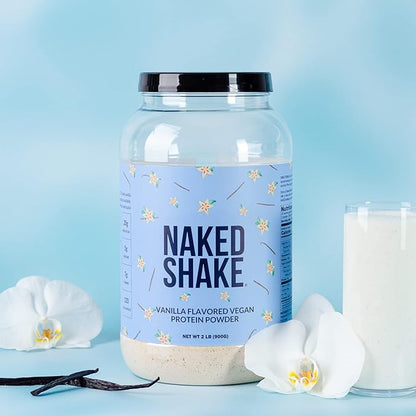 Naked Shake - Vanilla Protein Powder - Plant Based Protein Shake with Mct Oil, Gluten-Free, Soy-Free, No Gmos Or Artificial Sweeteners - 30 Servings