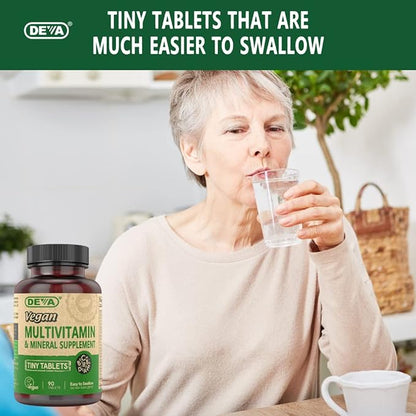 DEVA Tiny Tablets Vegan Multivitamins B12, Vitamin 90 Tablets