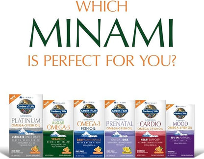Garden of Life Minami Algae Omega 3 Vegan 500mg Plant Omega-3 Vegan 60 Easy-to-Swallow