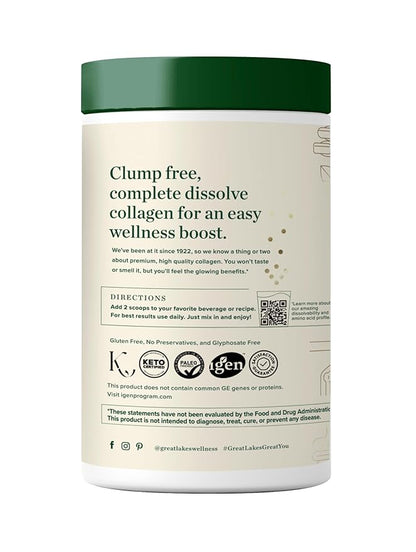 Great Lakes Wellness Collagen Peptides Powder 10 oz