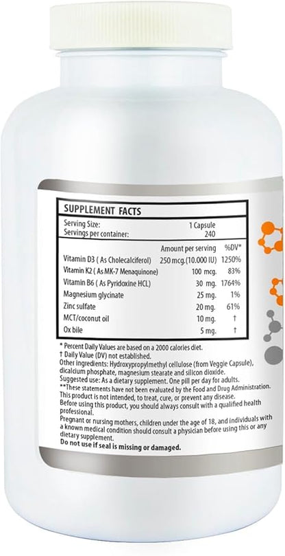Vitamin D3 (10000 IU) + K2/MK7 (100 mcg) (8 Months