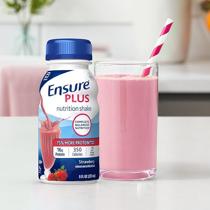 Ensure Plus Strawberry Nutrition Shake, Meal 24 Pack