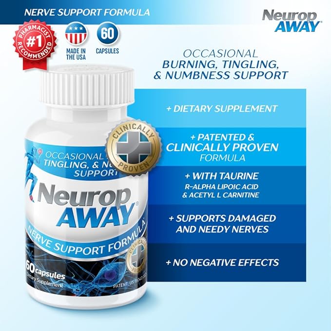 NeuropAWAY Nerve Support Formula 72 Daily Capsules