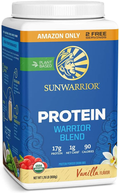 Sunwarrior Vegan Protein Powder Plant-Based USDA Organic | BCAA Amino Acids Hemp Seed | Keto Friendly Soy, Dairy, Gluten, & Synthetic Free Non-GMO | Vanilla 32 Servings 17g