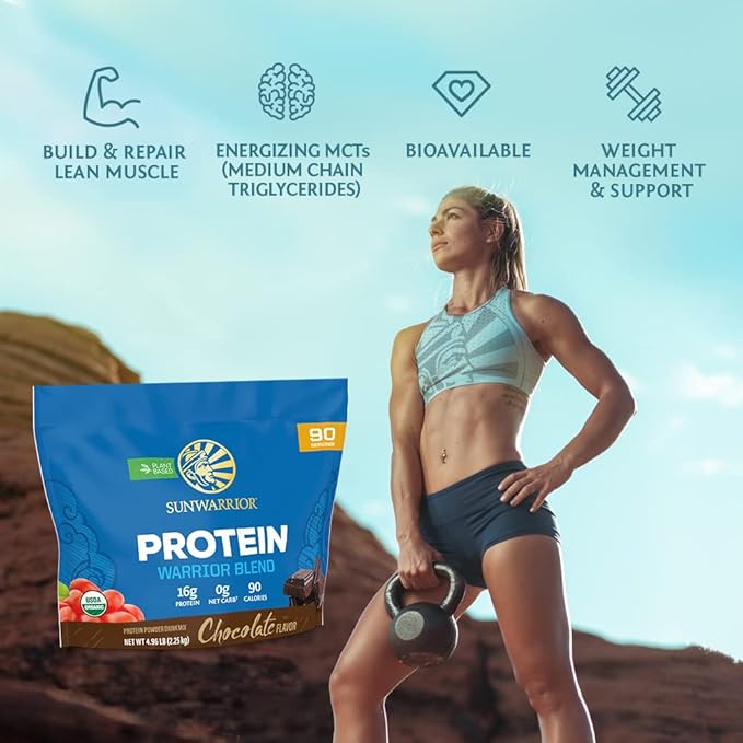 Sunwarrior Vegan Organic Protein Powder Plant-based 90 Servings