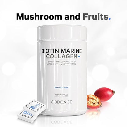 Codeage Marine Collagen Peptides – Hydrolyzed 10,000mcg Biotin 120 capsules