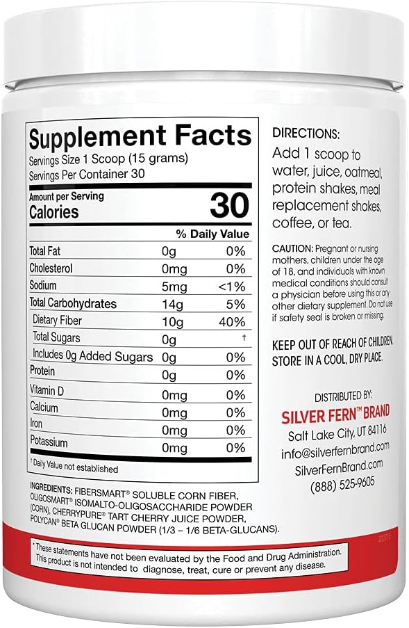 Tino Natural Gluten Free Prebiotic Fiber Supplement (1 Canister 15.9 Oz)