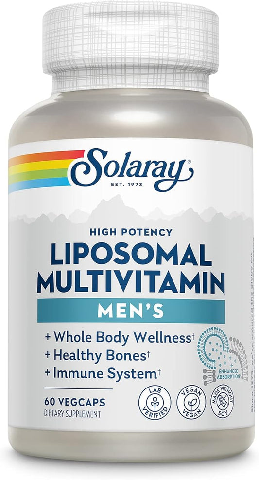 SOLARAY Liposomal Multivitamin for Men, Enhanced D3, C, B12, Zinc, 30 Servings, 60 VegCaps
