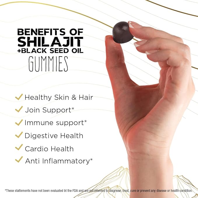 Pure Shilajit Supplement Gummies with Black
